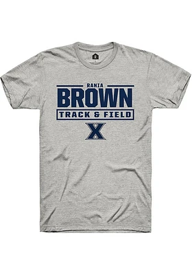 Rania Brown  Xavier Musketeers Ash Rally NIL Stacked Box Short Sleeve T Shirt