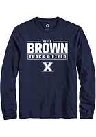 Rania Brown  Xavier Musketeers Navy Blue Rally NIL Stacked Box Long Sleeve T Shirt