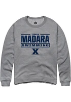 Teegan Madara  Rally Xavier Musketeers Mens Graphite NIL Stacked Box Long Sleeve Crew Sweatshirt