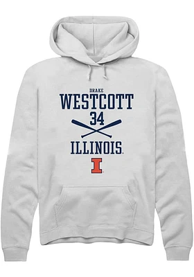Drake Westcott  Rally Illinois Fighting Illini Mens White NIL Sport Icon Long Sleeve Hoodie