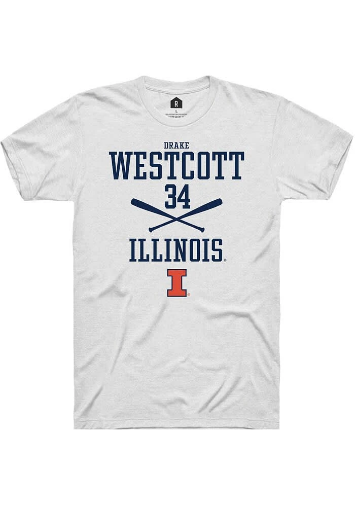 Drake Westcott Illinois Fighting Illini White Rally NIL Sport Icon Short Sleeve T Shirt