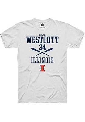 Drake Westcott  Illinois Fighting Illini White Rally NIL Sport Icon Short Sleeve T Shirt