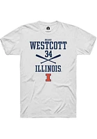 Drake Westcott  Illinois Fighting Illini White Rally NIL Sport Icon Short Sleeve T Shirt