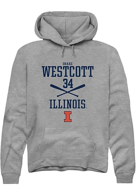 Drake Westcott  Rally Illinois Fighting Illini Mens Graphite NIL Sport Icon Long Sleeve Hoodie