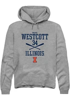 Drake Westcott  Rally Illinois Fighting Illini Mens Graphite NIL Sport Icon Long Sleeve Hoodie