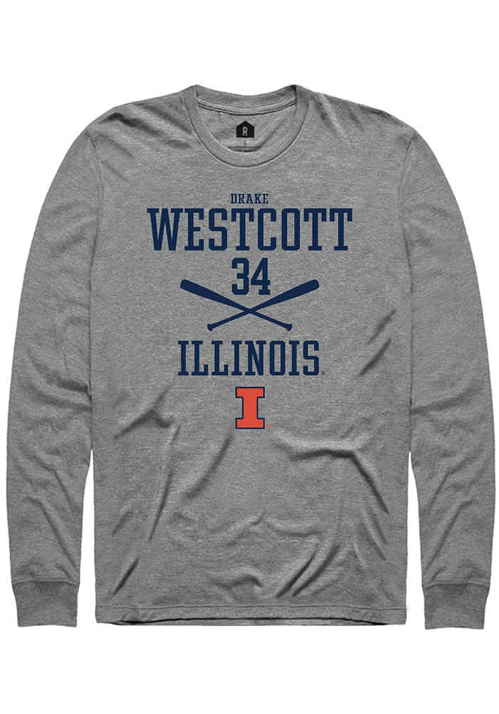 Drake Westcott Illinois Fighting Illini Graphite Rally NIL Sport Icon Long Sleeve T Shirt