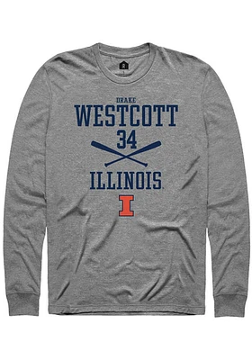 Drake Westcott  Illinois Fighting Illini Graphite Rally NIL Sport Icon Long Sleeve T Shirt