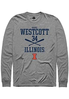 Drake Westcott  Illinois Fighting Illini Graphite Rally NIL Sport Icon Long Sleeve T Shirt