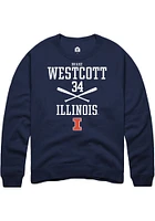 Drake Westcott  Rally Illinois Fighting Illini Mens Navy Blue NIL Sport Icon Long Sleeve Crew Swea..