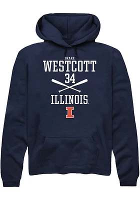 Drake Westcott  Rally Illinois Fighting Illini Mens Navy Blue NIL Sport Icon Long Sleeve Hoodie