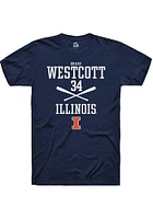 Drake Westcott  Illinois Fighting Illini Navy Blue Rally NIL Sport Icon Short Sleeve T Shirt