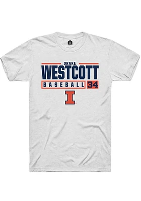 Drake Westcott  Illinois Fighting Illini White Rally NIL Stacked Box Short Sleeve T Shirt
