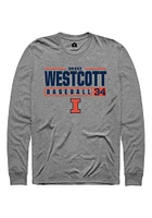 Drake Westcott  Illinois Fighting Illini Graphite Rally NIL Stacked Box Long Sleeve T Shirt