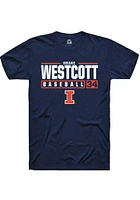Drake Westcott  Illinois Fighting Illini Navy Blue Rally NIL Stacked Box Short Sleeve T Shirt