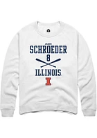 Jacob Schroeder  Rally Illinois Fighting Illini Mens White NIL Sport Icon Long Sleeve Crew Sweatsh..