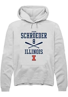 Jacob Schroeder  Rally Illinois Fighting Illini Mens White NIL Sport Icon Long Sleeve Hoodie