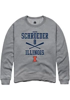 Jacob Schroeder  Rally Illinois Fighting Illini Mens Graphite NIL Sport Icon Long Sleeve Crew Swea..