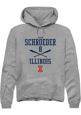 Jacob Schroeder  Rally Illinois Fighting Illini Mens Graphite NIL Sport Icon Long Sleeve Hoodie