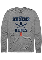 Jacob Schroeder  Illinois Fighting Illini Graphite Rally NIL Sport Icon Long Sleeve T Shirt