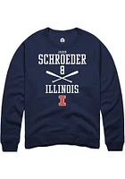 Jacob Schroeder  Rally Illinois Fighting Illini Mens Navy Blue NIL Sport Icon Long Sleeve Crew Swe..