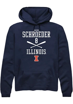 Jacob Schroeder  Rally Illinois Fighting Illini Mens Navy Blue NIL Sport Icon Long Sleeve Hoodie