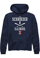Jacob Schroeder  Rally Illinois Fighting Illini Mens Navy Blue NIL Sport Icon Long Sleeve Hoodie