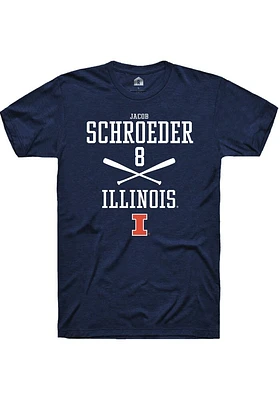 Jacob Schroeder  Illinois Fighting Illini Navy Blue Rally NIL Sport Icon Short Sleeve T Shirt