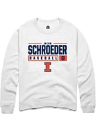 Jacob Schroeder  Rally Illinois Fighting Illini Mens White NIL Stacked Box Long Sleeve Crew Sweats..