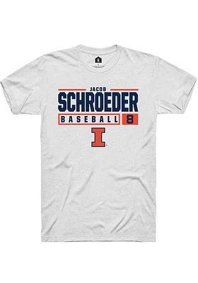 Jacob Schroeder  Illinois Fighting Illini White Rally NIL Stacked Box Short Sleeve T Shirt