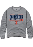 Jacob Schroeder  Rally Illinois Fighting Illini Mens Graphite NIL Stacked Box Long Sleeve Crew Swe..
