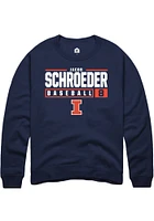 Jacob Schroeder  Rally Illinois Fighting Illini Mens Navy Blue NIL Stacked Box Long Sleeve Crew Sw..