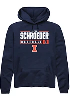 Jacob Schroeder  Rally Illinois Fighting Illini Mens Navy Blue NIL Stacked Box Long Sleeve Hoodie