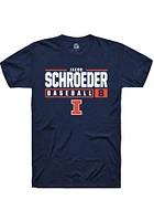 Jacob Schroeder  Illinois Fighting Illini Navy Blue Rally NIL Stacked Box Short Sleeve T Shirt