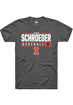 Jacob Schroeder  Illinois Fighting Illini Dark Grey Rally NIL Stacked Box Short Sleeve T Shirt