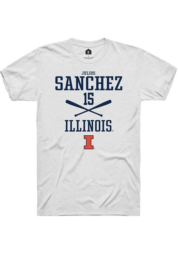 Julius Sanchez Illinois Fighting Illini White Rally NIL Sport Icon Short Sleeve T Shirt