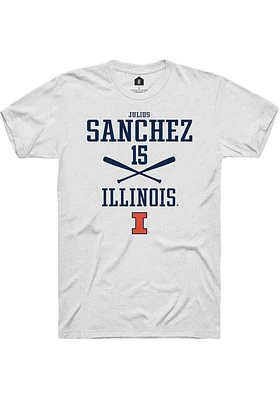 Julius Sanchez  Illinois Fighting Illini White Rally NIL Sport Icon Short Sleeve T Shirt