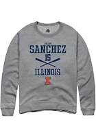 Julius Sanchez  Rally Illinois Fighting Illini Mens Graphite NIL Sport Icon Long Sleeve Crew Sweat..