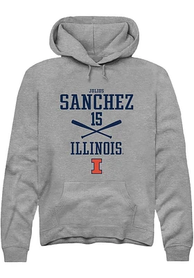 Julius Sanchez  Rally Illinois Fighting Illini Mens Graphite NIL Sport Icon Long Sleeve Hoodie