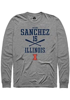 Julius Sanchez  Illinois Fighting Illini Graphite Rally NIL Sport Icon Long Sleeve T Shirt