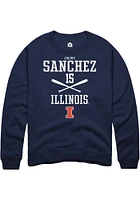Julius Sanchez  Rally Illinois Fighting Illini Mens Navy Blue NIL Sport Icon Long Sleeve Crew Swea..