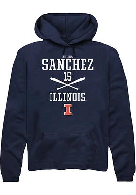 Julius Sanchez  Rally Illinois Fighting Illini Mens Navy Blue NIL Sport Icon Long Sleeve Hoodie