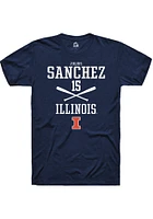 Julius Sanchez  Illinois Fighting Illini Navy Blue Rally NIL Sport Icon Short Sleeve T Shirt