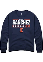 Julius Sanchez  Rally Illinois Fighting Illini Mens Navy Blue NIL Stacked Box Long Sleeve Crew Swe..