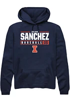 Julius Sanchez  Rally Illinois Fighting Illini Mens Navy Blue NIL Stacked Box Long Sleeve Hoodie