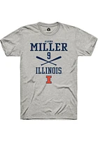 Alaina Miller  Illinois Fighting Illini Ash Rally NIL Sport Icon Short Sleeve T Shirt
