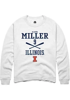 Alaina Miller  Rally Illinois Fighting Illini Mens White NIL Sport Icon Long Sleeve Crew Sweatshir..