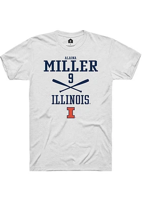 Alaina Miller  Illinois Fighting Illini White Rally NIL Sport Icon Short Sleeve T Shirt