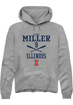 Alaina Miller  Rally Illinois Fighting Illini Mens Graphite NIL Sport Icon Long Sleeve Hoodie