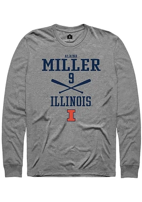 Alaina Miller  Illinois Fighting Illini Graphite Rally NIL Sport Icon Long Sleeve T Shirt