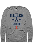 Alaina Miller  Illinois Fighting Illini Graphite Rally NIL Sport Icon Long Sleeve T Shirt